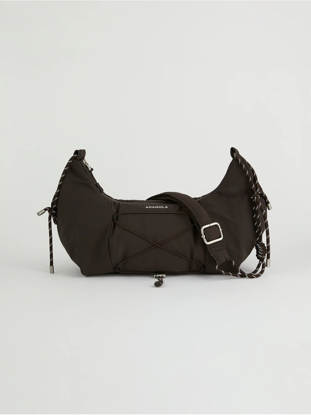 Adanola Black Drawcord Shoulder Bag - Picture 5 of 6